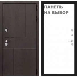 DLB - Входная Дверь ЛБ-323 Шагрень Чёрная / Шоколад (без внутренней панели)
