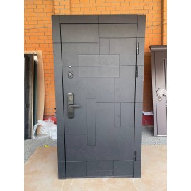 DR - Входная Дверь ДР-124 Бетон черный / панель на выбор (115-135/3K-TRND2)