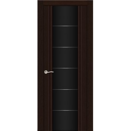 Межкомнатная дверь Moderno FS-V триплекс Черный с гравировкой