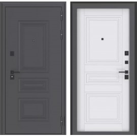 DLB - Входная Дверь ЛБ-301 Муар Серый / Белый софт