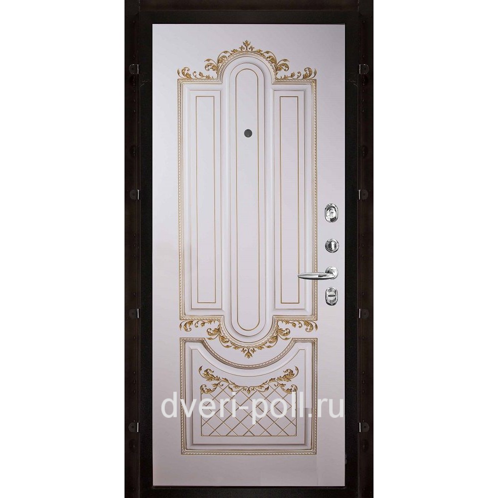 Внутренняя панель для входной двери №8-001 Слоновая кость / Патина золото - (База DR)