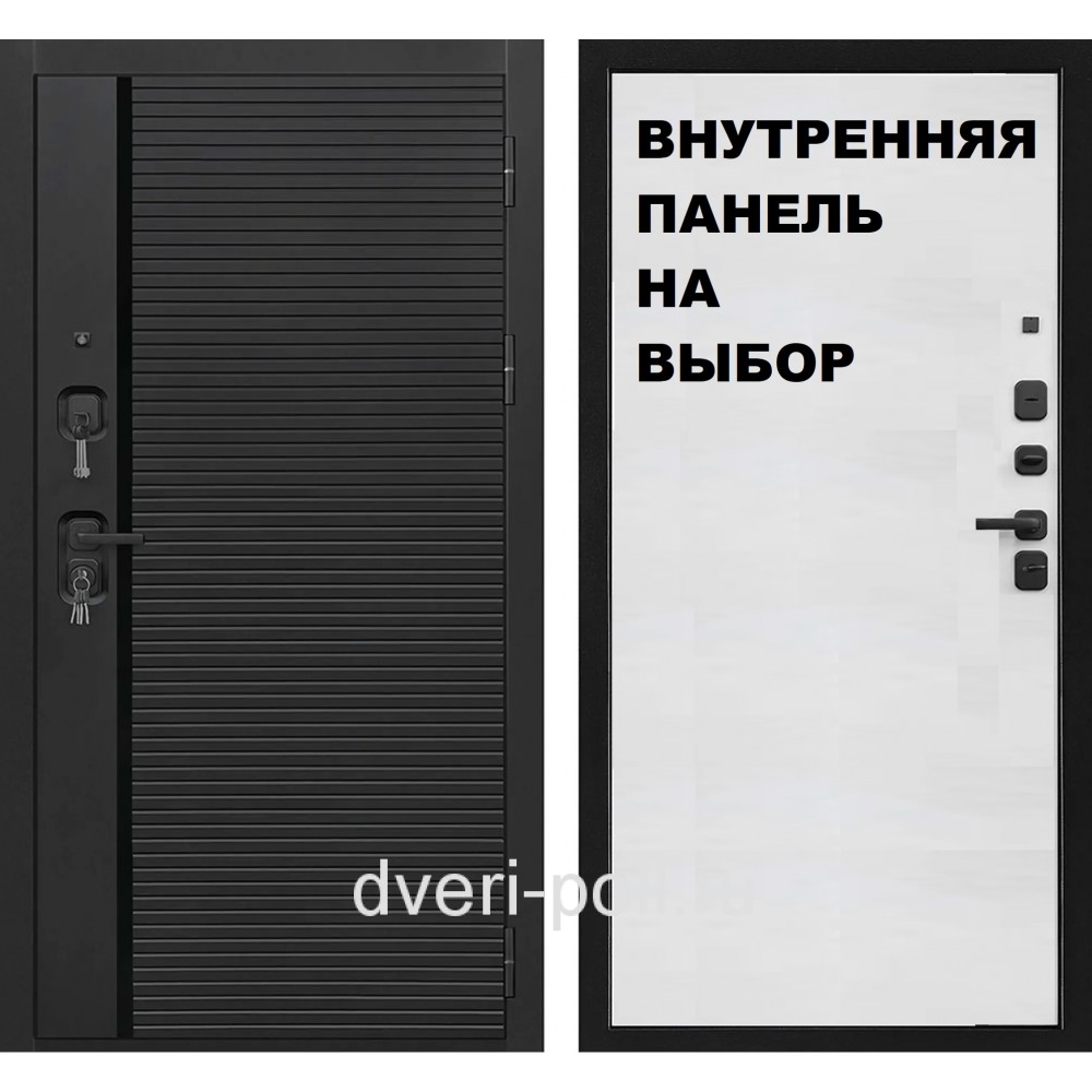 DR - Входная Дверь ДР-117 Чёрная мягкая шагрень / панель на выбор (105/3K-STL)