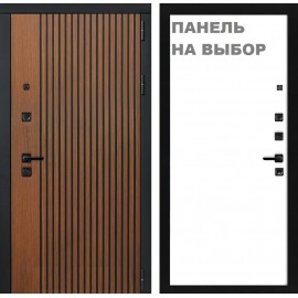 DLB - Входная Дверь ЛБ-313 Муар Чёрный / МДФ Дуб тёмный (без внутренней панели)