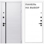 DLB - Входная Дверь ЛБ-314 Шагрень Белая / МДФ Белый / вставка из пластика Черная (без внутренней панели)