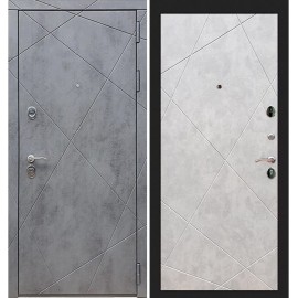 DL - Входная Дверь мод. ДЛ-201 бетон тёмный / бетон светлый, шагрень белая (3К.110-SNT)