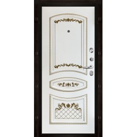 Внутренняя панель для входной двери №8-002 Эмаль Белая / Патина золото - (База DR)
